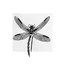 Dragonfly with geometric shapes and patterns inspired by educational tools tattoo design idea