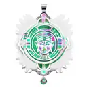 mayan priestess green eyes jade pendant tattoo design idea