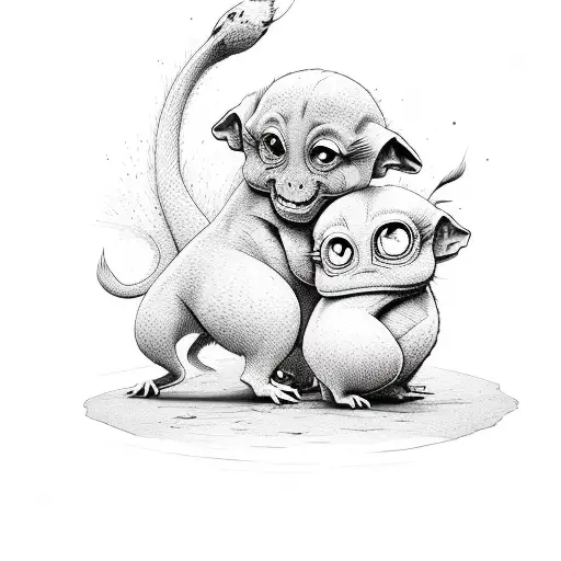 pinky and brain tattoo design idea