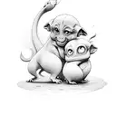 pinky and brain tattoo design idea