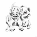 pinky and brain tattoo design idea