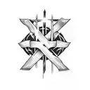 three crosses and a quote tattoo design idea