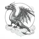 dragon in the clouds tattoo design idea