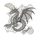 dragon in the clouds tattoo design idea