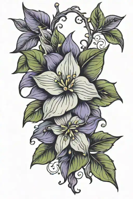   nightshade flower tattoo design idea