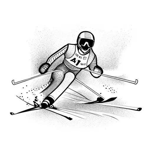 Alpine ski race start tattoo design idea