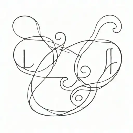 J L E initials intertwined tattoo design idea