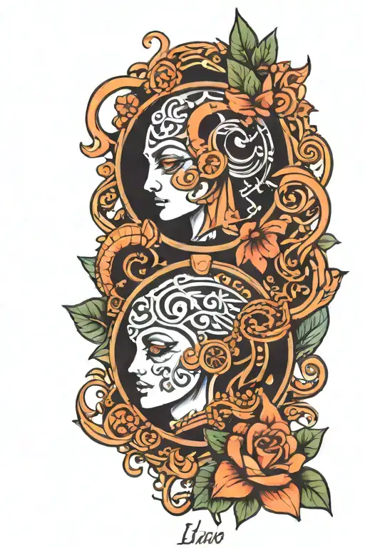 cancer pisces libra zodiac sign tattoo design idea