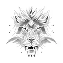 electric lightning lion tattoo design idea