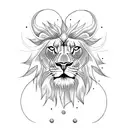 electric lightning lion tattoo design idea