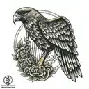 Polish falcon Irish harp tattoo design idea