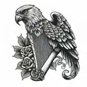 Polish falcon Irish harp tattoo design idea
