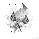 Random shapes inspired by drumsticks tattoo design idea