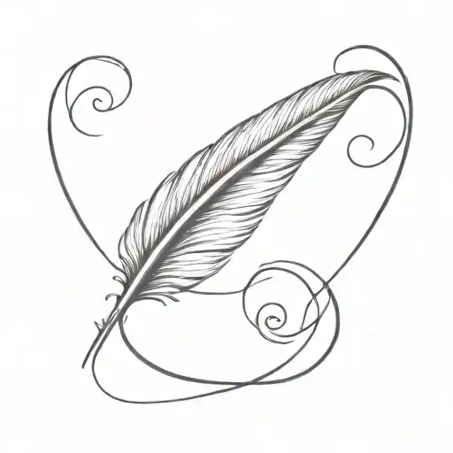 feather infinity sign tattoo design idea