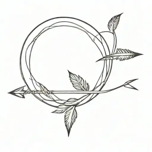 infinity sign feather arrow tattoo design idea