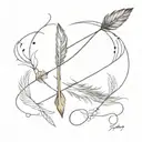 feather infinity arrow with infinity sign tattoo design idea