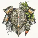 medieval shoulder Armour tattoo design idea