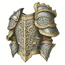 medieval shoulder Armour tattoo design idea