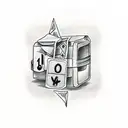 A creative drinking game-themed tattoo incorporating street signs and dice tattoo design idea