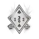 A creative drinking game-themed tattoo incorporating street signs and dice tattoo design idea