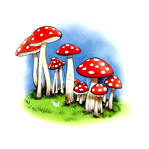 mushroom tattoo design idea
