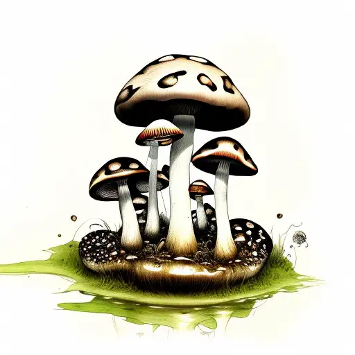 mushroom tattoo design idea