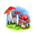 mushroom tattoo design idea