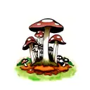 mushroom tattoo design idea