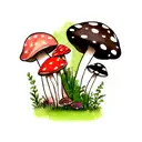 mushroom tattoo design idea