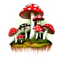 mushroom tattoo design idea