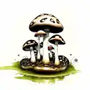 mushroom tattoo design idea