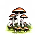 mushroom tattoo design idea