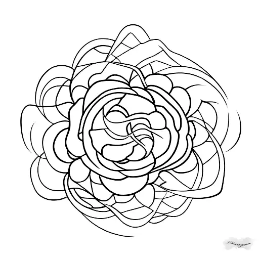 ondas do mar com rosas tattoo design idea