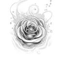 ondas do mar com rosas tattoo design idea