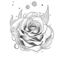 ondas do mar com rosas tattoo design idea