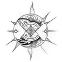 Sun and Moon tattoo design idea
