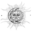 Sun and Moon tattoo design idea