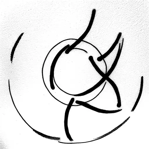 The tattoo design features a simple Zen circle, done in a minimalist style with clean lines and shading. Inside the circ tattoo design idea