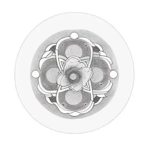 The tattoo design features a simple Zen circle, done in a minimalist style with clean lines and shading. Inside the circ tattoo design idea