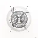 The tattoo design features a simple Zen circle, done in a minimalist style with clean lines and shading. Inside the circ tattoo design idea