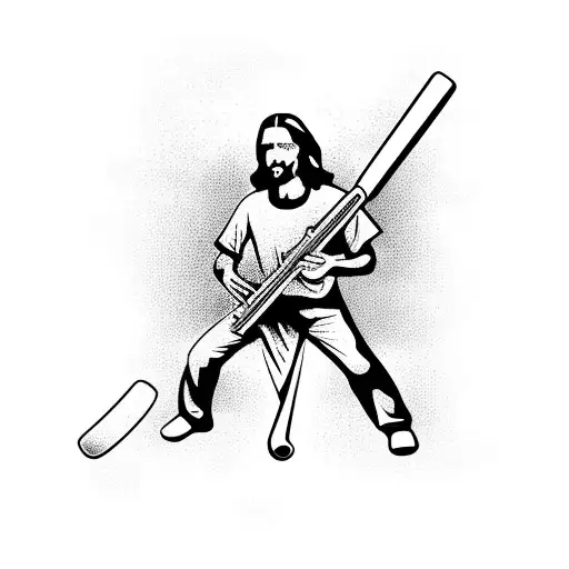 A Cricketer, Jesus, guitar and a heart tattoo design idea