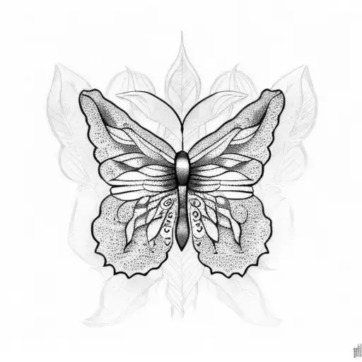 butterfly bush in loving memory  tattoo design idea