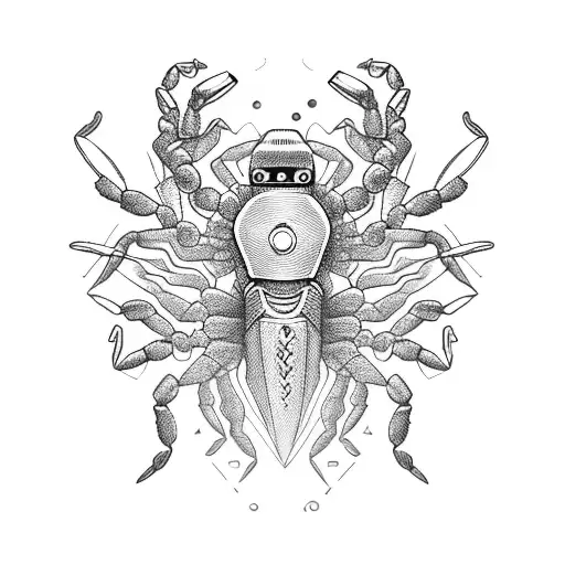 fierce scorpion with tech advancement tattoo design idea