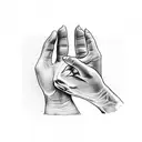 a 3 dimensional rendering of a hand shaped into a fist tattoo design idea
