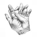 a 3 dimensional rendering of a hand shaped into a fist tattoo design idea