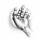 a 3 dimensional rendering of a hand shaped into a fist tattoo design idea