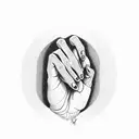 a 3 dimensional rendering of a hand shaped into a fist tattoo design idea