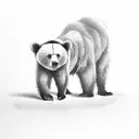 bear and cub with trees tattoo design idea