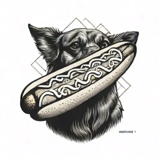 Düne Strand Hot Dog sitting tattoo design idea