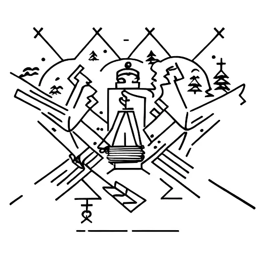 three men nailed on a stake tattoo design idea